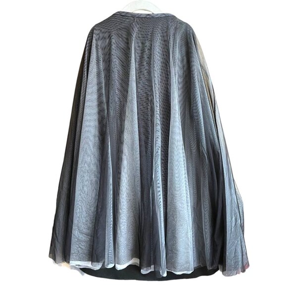 Alexia Admor Size 6 Black Gray A-line Midi Length Tulle Layered Skirt - Picture 6 of 7